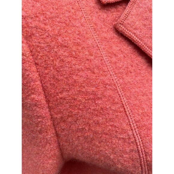 Lands’ End Boiled Wool Jacket Women Size 10 Soft Coral Peach Button Front Blazer - Picture 11 of 16